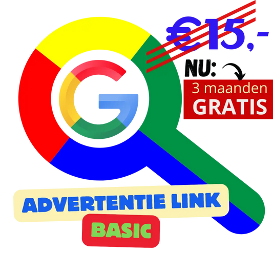 Google Ads promotie van het product Advertentie Link Basic voor effectieve reclame