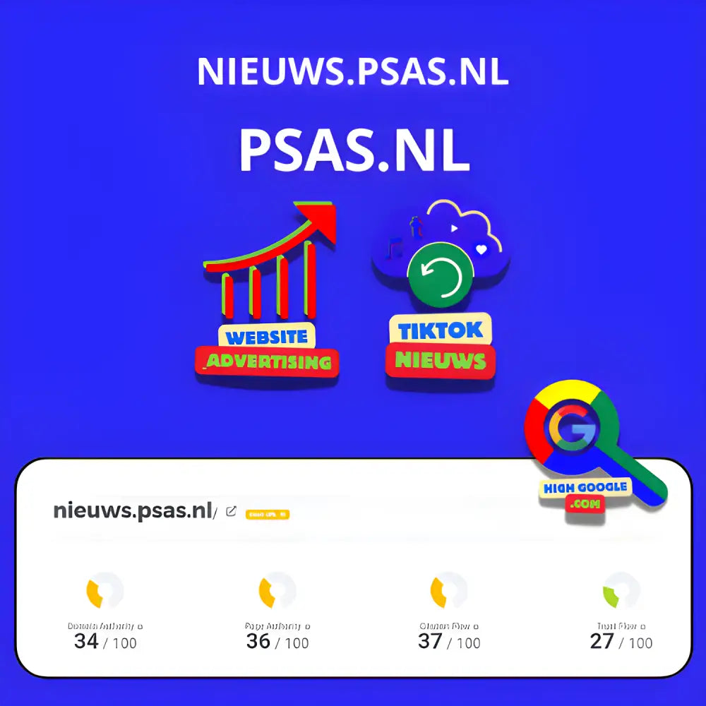 Website prestatiescores van nieuws.psas.nl variëren van 27 tot 37 in Backlink psas